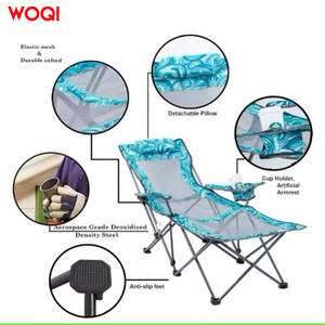Silla de Playa Plegable Woqi, Ligera, Reclinable, Portátil, para Camping, Color Azul Lago - Product Image 4