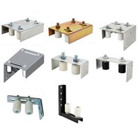 Guide de rouleau en Nylon galvanisé, 2 pièces, avec support en acier en forme de L pour porte coulissante