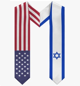 Israel Flag &amp; <strong>United</strong> States Flag Unisex Graduation Sash Ribbon Eco-Friendly Sweet Brand High Quality <strong>Custom</strong> Polyester Material - Product Image 1