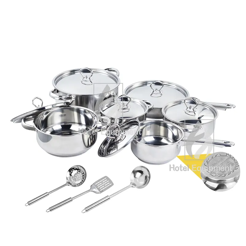 15 Stück Silber Kochgeschirr Set Edelstahl Kochgeschirr Sets