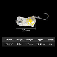Leurre de pêche artificiel OEM 25 mm 2,2 g Mini Crankbait coulant de type crayon, en matériau synthétique, pour carpe et eau salée, avec hameçons, Swimbait