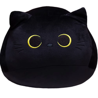 Vente en gros de coussin chaton chat mignon peluche douce avec tissu de coton remplissage PP unisexe décoration de la maison et cadeau pour enfants