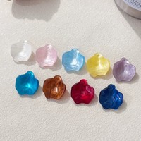 Breloques en résine nacrées colorées en forme de feuille de lotus, légères, pour femmes, composants artisanaux pour boucles d'oreilles, pinces à cheveux, décorations de chaussures, DIY