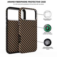 Coque de téléphone de luxe noir et or en sergé avec adsorption magnétique et antichoc en TPU pour iPhone 17 Pro/Pro Max