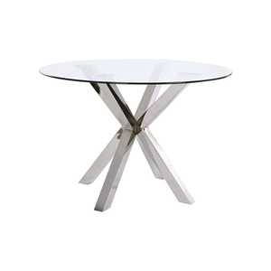 Tavolo da Pranzo in Acciaio e Vetro 110x110x76 cm 35:00 - Product Image 5
