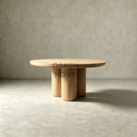 Meubles de salle à manger personnalisés américains OAKEN Factory, table à manger cylindrique, design minimaliste, meubles en bois massif pour la maison