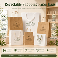 Sacs shopping en papier kraft blanc avec poignées en corde, emballage pour magasins de vêtements, production sur mesure pour marques de vêtements