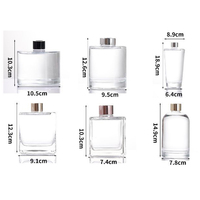Bouteille diffuseur de parfum en verre carrée personnalisable en gros, 50 ml, 100 ml, 500 ml, 200 ml