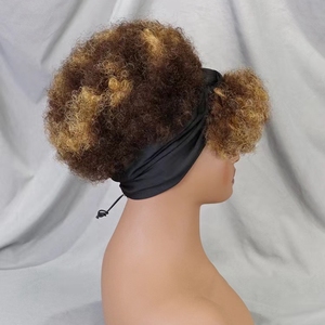 A prezzi accessibili 100% <span class=keywords><strong>capelli</strong></span> umani <span class=keywords><strong>parrucche</strong></span> con fascia di colore 4/30 <span class=keywords><strong>parrucche</strong></span> con sciarpa naturale piena macchina corta Afro parrucca riccia per donna - Product Image 3
