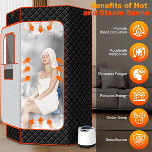 Sauna <span class=keywords><strong>de</strong></span> Vapor Eléctrica Moderna Personalizada, Fácil <span class=keywords><strong>de</strong></span> Usar, para una Persona, Gran Espacio, Spa en Casa, Sauna Portátil Tipo Carpa para Apartamento o Villa - Product Image 3