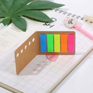 Custom PET 5 Tab Kraft <b>Sticky</b> <b>Notes</b> with Neon Page Flags, Creative Index Tabs for Office School Promotional Gifts - Product Image 2