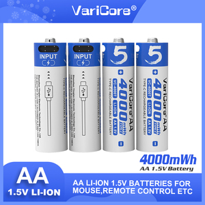 1.5V 리튬 배터리 유형 C 충전식 4000mWh <span class=keywords><strong>AA</strong></span> 배터리 USB 충전 리튬 이온 배터리 유형 C 포트 Varicore - Product Image 5
