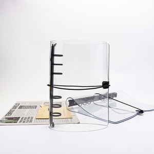 A5 A6 Ringbuch-Einband Schwarz, Notizbuch-Hülle aus dickem PVC, <span class=keywords><strong>Journal</strong></span>-Planer-Einbände, transparenter Budget-Ordner mit Gummibandverschluss - Product Image 3