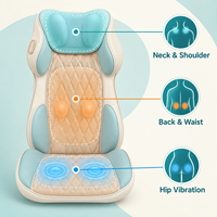 Coussin de massage chauffant électrique pour voiture et maison, avec fonction Shiatsu, pétrissage et vibration pour le dos et le cou