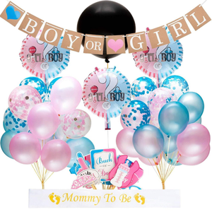 Vrise género revelan globo fiesta 36 pulgadas género revelan chico o chica Banner confeti <span class=keywords><strong>de</strong></span> papel <span class=keywords><strong>de</strong></span> aluminio - Product Image 1