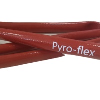 Protector de cable trenzado de fibra de vidrio de 70mm, funda recubierta de goma de silicona para protección contra altas temperaturas