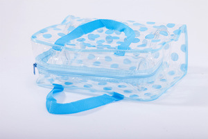 กระเป๋าเครื่องสำอางใส PVC แบบใหม่ เป็นมิตรกับสิ่งแวดล้อม ปิดด้วยซิป กันน้ำ สำหรับฤดูร้อน มีหูหิ้วนุ่ม ปรับแต่งลวดลายได้ ซักล้างได้ เหมาะสำหรับการเดินทาง - Product Image 4