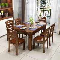 Ensemble de table à manger en bois massif classique pour 6 personnes, nouveau design, style industriel de luxe pour la maison, le bureau, la salle à manger