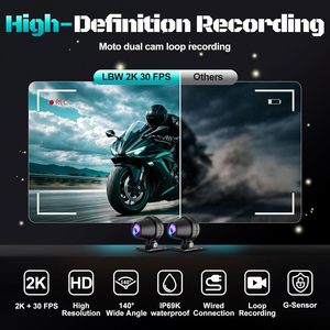 Bestsonic 6,26 pouces Moto CarPlay Support magnétique antivol Conception 2K Double caméra Enregistrement en boucle Carte en ligne Affichage Android Auto - Product Image 3
