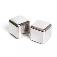 Pierres à whisky carrées réutilisables en acier inoxydable 304 de qualité alimentaire, à congélation rapide, pour vin, coffret cadeau, outils de bar modernes