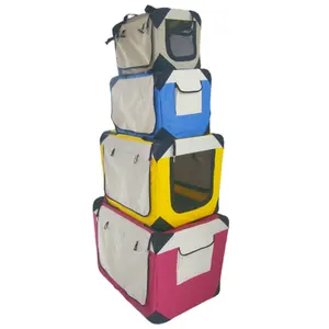 Factory Wholesale Airline Approved Pet Carrier Dog Cat Travel Bag Foldable Soft Fabric Cage For Dog