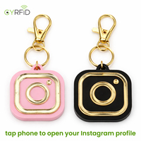 Llavero Acrílico NFC215 Personalizado para Negocios, Etiqueta NFC para Redes Sociales como Instagram, Listo para Enviar