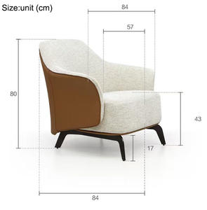 <b>Vintage</b> Custom Living Room Fabric Leather Upholstery Armchair Comfortable Sofa <b>Chair</b> for Bedroom Hotel Leisure Single Sofa <b>Chair</b> - Product Image 6