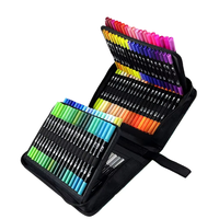 Vente en gros d'usine 120 couleurs Fournitures artistiques Stylos pinceaux Marqueurs Stylos à double pointe Aquarelle Stylos à dessin pour enfants Étudiants