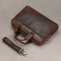 Sac à bandoulière souple en cuir véritable pour homme, sacoche pour ordinateur portable, sac fourre-tout en cuir Crazy Horse, nouveau, résistant à l'usure