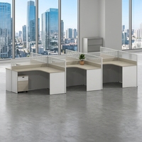 Poste de travail de bureau incurvé avec cloison, bureau informatique moderne en bois, table de direction de luxe, ensemble de mobilier de bureau