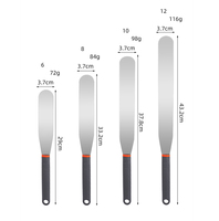 Manjia Long acier inoxydable glaçage boulangerie gâteau pâtisserie spatules 6 "8" 10 "12" poignée en Silicone mélange crème grattoir