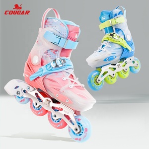 Patins à roulettes rétractables lumineux pour garçons et filles, patins en ligne réglables COUGAR pour enfants - Product Image 3