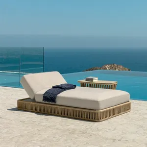 Luxury beach hotel chaise lounge lettini in alluminio lettino da esterno doppio per la spiaggia