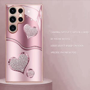 Elegante Cover per Cellulare in Vetro Temperato e TPU <span class=keywords><strong>con</strong></span> Stampa Cuore Rosa per Samsung <span class=keywords><strong>Galaxy</strong></span> S8 S9 S10 S20 S21 S22 S23 S24 S25 S26 - Product Image 2