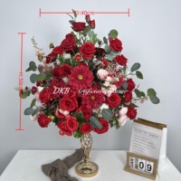 Usine de fleurs artificielles, vente en gros de roses artificielles réalistes en soie de qualité supérieure, grandes boules de fleurs en vrac pour décorations de table de mariage