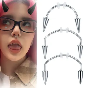 316L Surgical Steel Dracula Nail Smiley Piercing Jewelry Septum Piercing Decorations Vampire Fangs Zombie Teeth Lace Nail