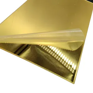 Eco-friendly Easy to Peel Off Glitter Gold Decorative Acrylic Mirror Board