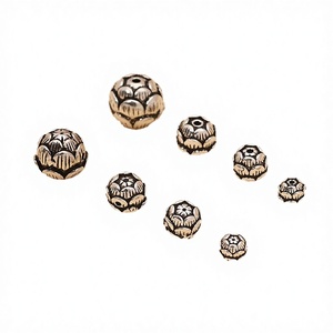 En gros, trois entretoises en laiton plaqué argent 925, forme de fleur tressée DIY, 6-12mm, Lotus, composants de bijouterie - Product Image 4