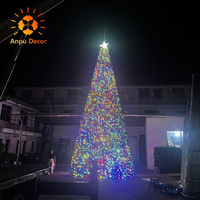 3D Große Outdoor-Weihnachtsbaum-Lichtskulptur, Wasserdichter Pulverbeschichteter Eisenrahmen LED-Dekoration für Garten-Mittelpunkt und Veranstaltungen