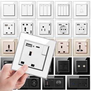 Prise multiple universelle <span class=keywords><strong>SRAN</strong></span> 13A 3 broches avec panneau acrylique et cadre argenté, prise double USB rechargeable 5V 2.1A - Product Image 3