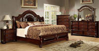Meubles de chambre à coucher américains en bois sculpté, lit décoratif antique, lit king-size, meubles de chambre à coucher marron