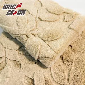 KINGCASON Fabrication directe 100% polyester, motif floral 3D personnalisé, couleur jaune uni, fourrure de <span class=keywords><strong>lapin</strong></span> pour literie égyptienne - Product Image 5