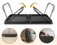 Table de lit pliable avec porte-gobelet et plateau noir |   Bureau de lit pour ordinateur portable, pliable et portable, facile à ranger, sans assemblage