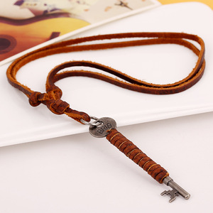 Joyería Vintage para Hombre y Mujer, Collares Largos de Cuero, Gargantillas, Colgantes de Llave, Cadenas Góticas, Collares y Colgantes de Diseño, Stranger - Product Image 1