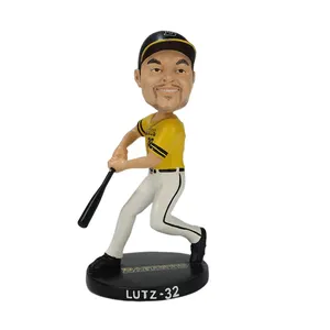 Utimizado artesanía de resina jugador de béisbol bobblehead decoraciones de escritorio evento deportivo recuerdo