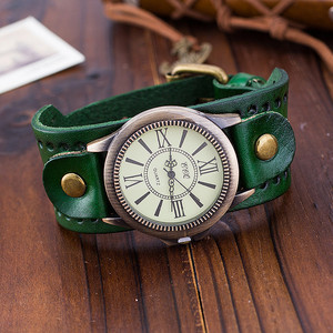Vente chaude montres en cuir véritable pour le commerce extérieur, montres romaines numériques en cuir de vachette, montres à quartz pour hommes <span class=keywords><strong>et</strong></span> femmes - Product Image 5