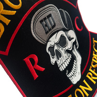 Étiquette brodée autocollante de grande taille, respectueuse de l'environnement, patch brodé, adapté aux marques de vêtements