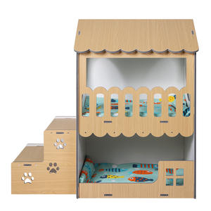 2024 confortable chat chalet Double couche chaud petit Animal lit pour animaux de compagnie motif Animal jeu parfait repos chat nid chat escalade paradis - Product Image 3