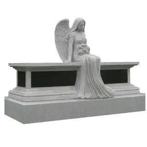 Cementerio <span class=keywords><strong>de</strong></span> fantasía Angel Bench Tombstone & Monument - Product Image 2