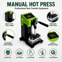 Presse à transfert thermique manuelle compacte, 1 tonne de pression, 6x13cm, chauffage double face, pour résine